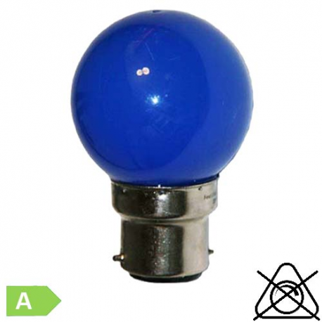 Sphérique LED B22 1W Bleu