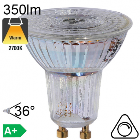 Spot LED GU10 350lm 2700K 36° Dimmable