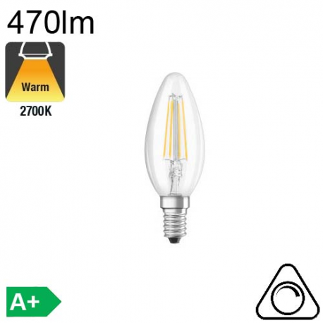 Flamme LED E14 470lm 2700K Dimmable