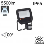 Projecteur Noir Led IP65 50w 5500lm 4000K avec détecteur