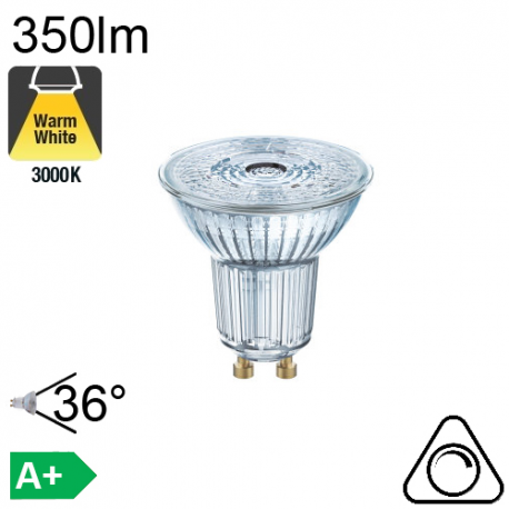 Spot LED GU10 350lm 3000K 36° Dimmable