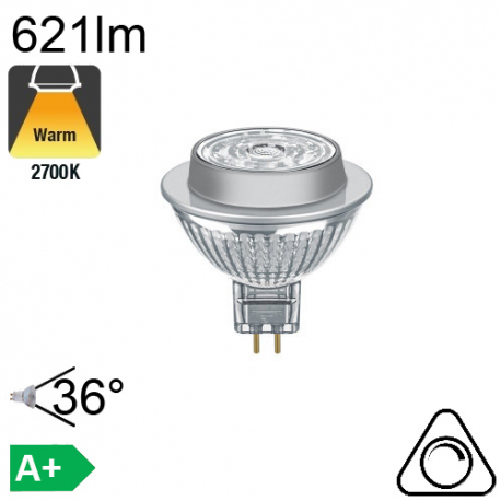 MR16 LED GU5.3 621lm 2700K 36° Dimmable