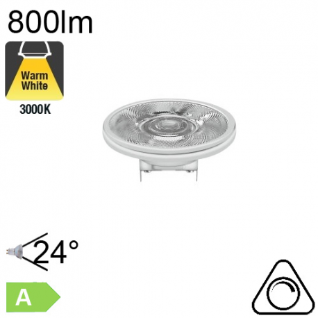 AR111 LED G53 800lm 24° 3000K Dimmable