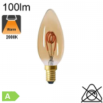 Flamme Filament Loops LED E14 100lm 2000K Ambrée Dimmable